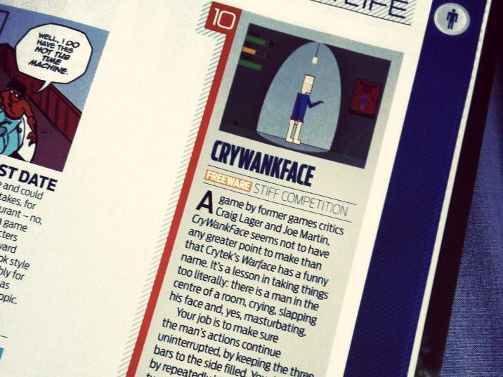 Crywankface in PC Gamer magazine