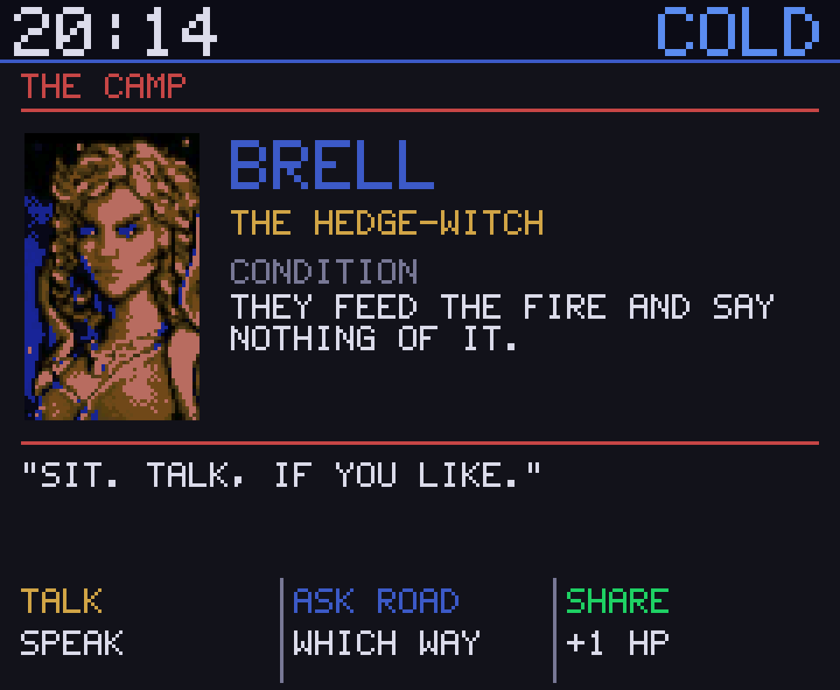 The Vigil — the camp: speaking with Brell the hedge-witch